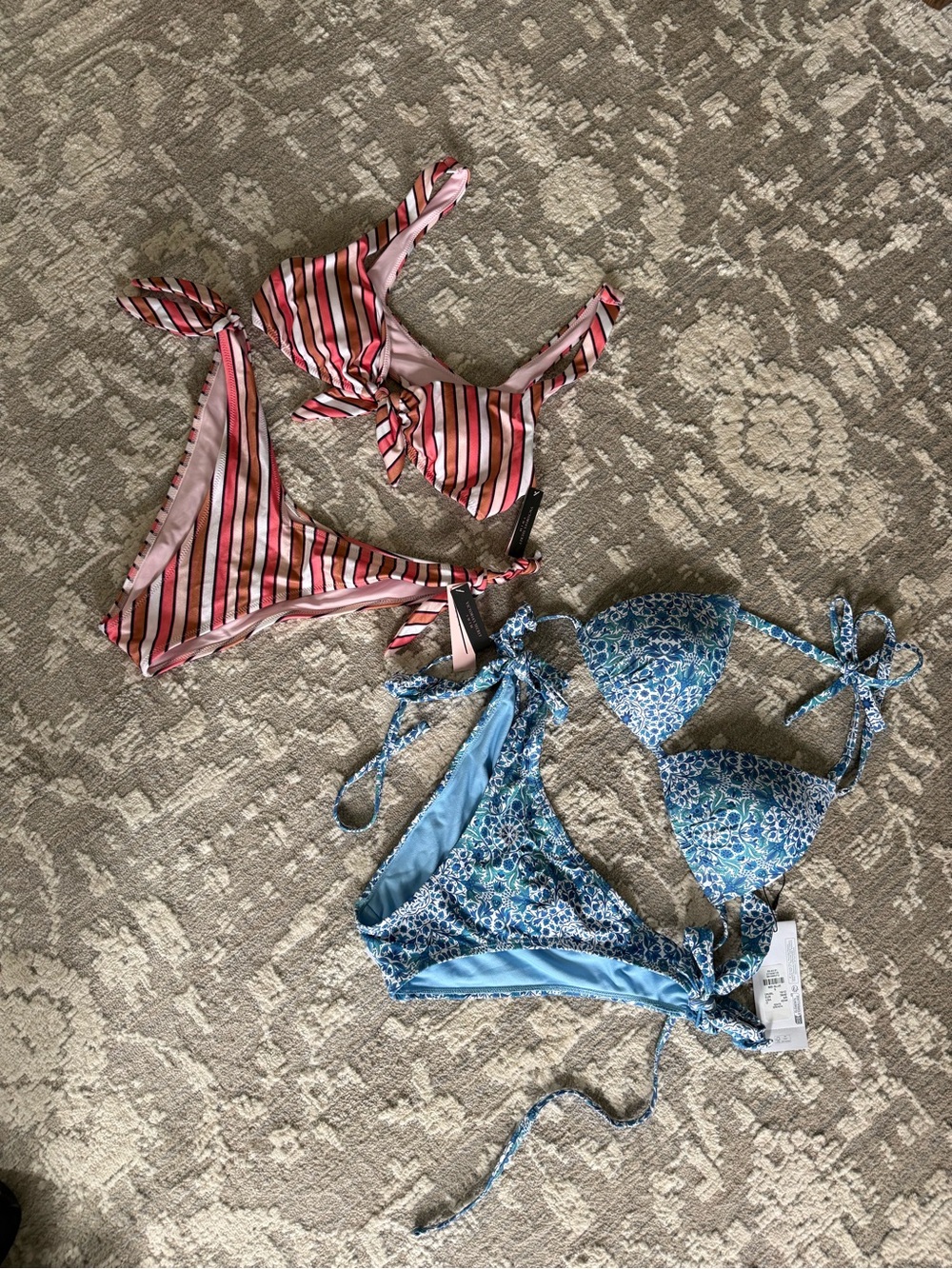 NWT size small bikinis Victoria’s Secret striped and blue floral